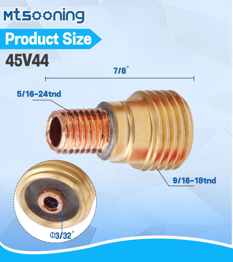 Mtsooning 5PCS 45V44 2.4mm(3/32inch) Tig Welding Gas Lens Collet Body for TIG Welding Torch WP-9/20/25 - Image 5